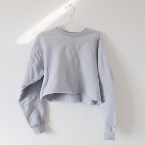 Aritzia Light Blue Cropped Sweatshirt - Picture 3 of 6
